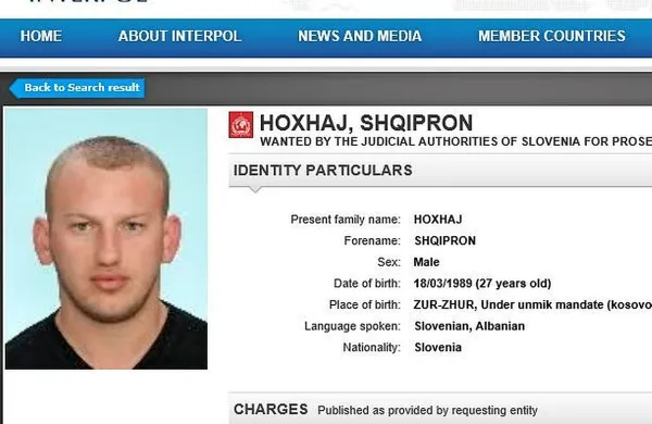 Shqipron Hoxhaj je še vedno na Interpolovem seznamu.