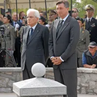 Predsednik Italije Sergio Mattarella (levo) in predsednik 
Slovenije Borut Pahor.
