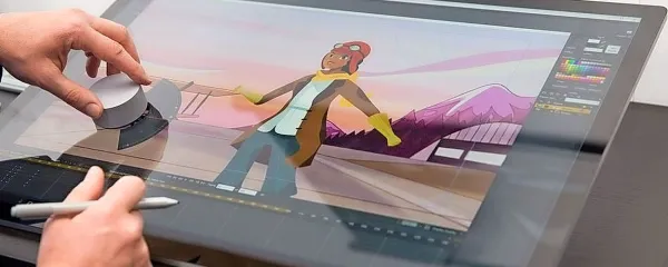  Brezžični gumb surface dial prinaša povsem nov način 
ustvarjanja digitalnih vsebin, saj omogoča sočasno spreminjanje ključnih parametrov, kot sta, denimo, barva ali 
debelina čopiča.