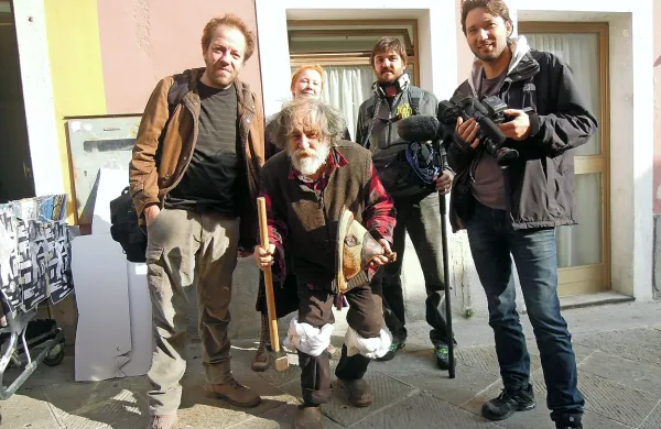 Ustvarjalci filma (z leve) Andrej Korovljev, Neda Frank, Ivan 
Šmintić in Goran Legović so pred kamero povabili tudi Marka 
Breclja (v sredini).