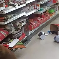 Bober je med svojim “nakupovalnim pohodom” uničil nekaj 
izdelkov.