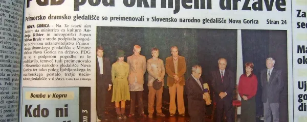 Primorsko dramsko gledališče (PDG) so preimenovali v 
Slovensko narodno gledališče (SNG) Nova Gorica.

