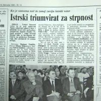 









Trije istrski trubadurji strpnosti (z desne): Fulvio Tomizza, 
Milan Rakovac in Marjan Tomšič