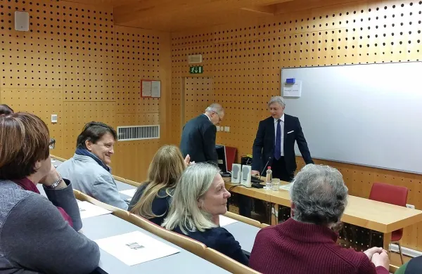 Prihod  Iztoka Mirošiča  na srečanje območne enote Zveze za 
Primorsko.
