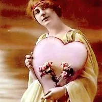 Voščilnica za valentinovo, okoli leta 1910