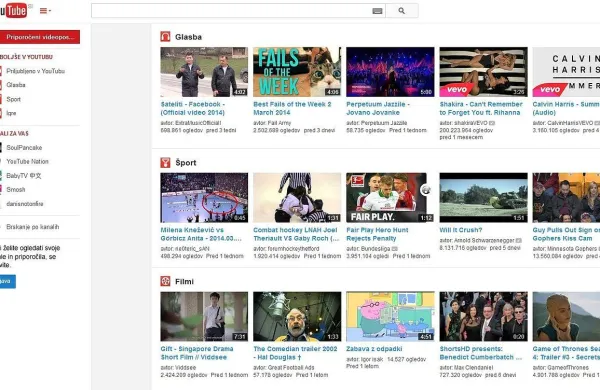 

Storitev Youtube TV bo vključevala tudi vsebine, ki jih na 
portalu Youtube objavljajo uporabniki. 