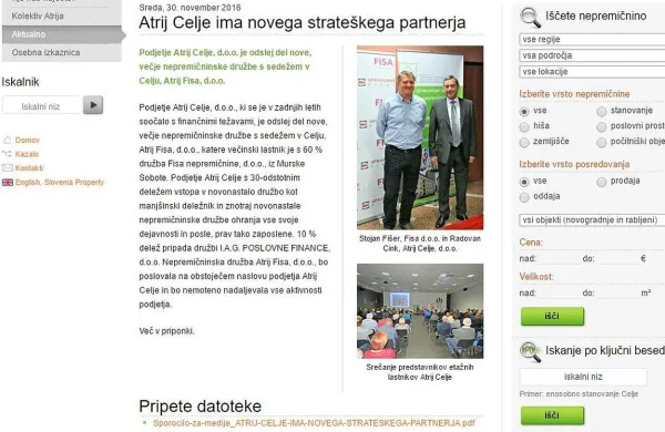 Srečko Fišer in Radovan Cink sta se poslovno povezala.