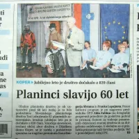 Obalno planinsko društvo je praznovalo šest desetletij 
delovanja.