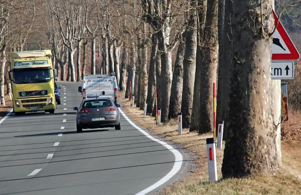 Pičlega pol leta od lanskega sestanka v Hrpeljah zaradi vse 
gostejšega tovornega prometa na glavni cesti od Staroda do 
Trsta sta občini Trst in Dolina zaščitili svoje ljudi.