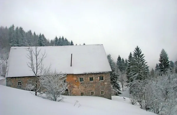 Zimska idila ob poti na Lašček.