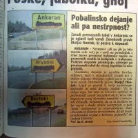 Neznanci so ponoči s črno barvo premazali italijanske napise 
na prometnih znakih in kažipotih v Ankaranu.