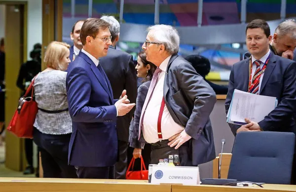Miro Cerar in predsednik evropske komisije Jean-Claude 
Juncker 