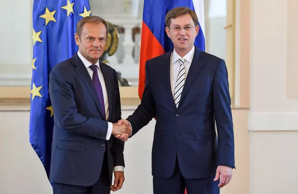 Premier Miro Cerar s predsednikom Evropskega sveta Donaldom Tuskom 