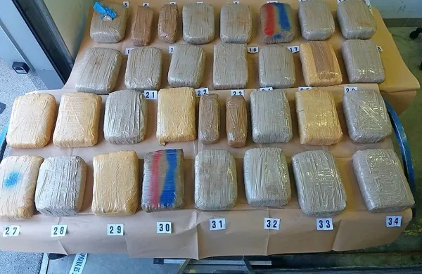 V dvojnem dnu peugeota so cariniki odkrili 32 paketov s 
konopljo.