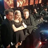 Del orkestra so tudi (z leve) Anže Vrabec,  Lea Sirk in  Jani Šepetavec. 