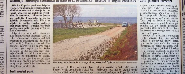 Ureditev območja izolskega Svetilnika je vznemirjala Izolane.

