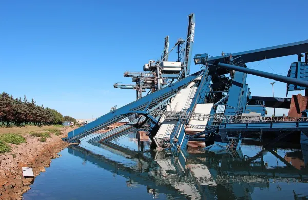 Dvigalo se je zrušilo na obalo.
