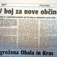 Leta 2001 je v državni zbor prispelo več kot 40 predlogov za 
ustanovitev novih občin.