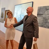Direktorica Obalnih galerij Jelka Pečar in vodja galerije Insula 
Dejan Mehmedovič

