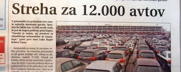 V koprskem pristanišču so načrtovali gradnjo največje 
slovenske garaže.