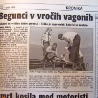 V vagonih z žitom se je skrivalo 43 povsem izčrpanih 
prebežnikov iz vzhodne Evrope. 