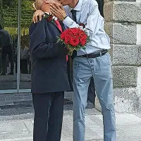 Na gradu Kromberk sta si v soboto obljubila večno zvestobo 
Robert Čotar (desno) in Roberto Lovini.