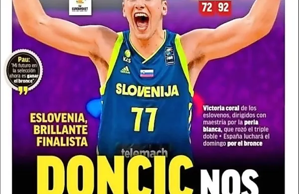 Včerajšnja naslovnica Marce, športnega dnevnika, ki je 
naklonjen madridskemu Realu.  “Dončić nam je vzel krono” 
pravi naslov.
