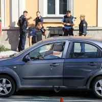 Prizorišče včerajšnjega streljanja v križišču  Titove ceste in 
Ulice Pariške komune