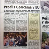 Predsednik Evropske komisije Romano Prodi se je odzval 
vabilu na skupno proslavo na meji med Goricama ob vstopu 
Slovenije v EU. 