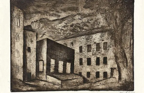 Veno Pilon: Pali (moj rojstni kraj), jedkanica, 1923