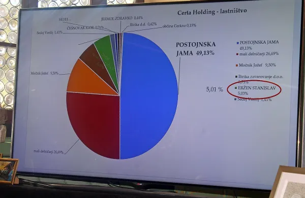 Lastniški deleži v CH po izteku prevzemne ponudbe Postojnske jame.
