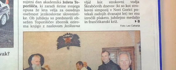  Jožetu Toporišiču (desno) so se poklonili  na Kostanjevici nad Novo Gorico.