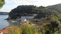 Nova cesta se vije v gozdu nad hotelom Barbara  do parcele 
na klifu, kjer je dovoljena turistična gradnja.   