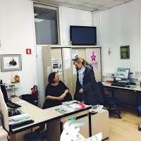 Nataša Benčič iz Radia Koper z urednico spleta Ilono 
Dolenc
