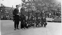 Fotografija iz leta 1964, ko so bistriški košarkarji osvojili prvo 
mesto v 1. republiški ligi.  