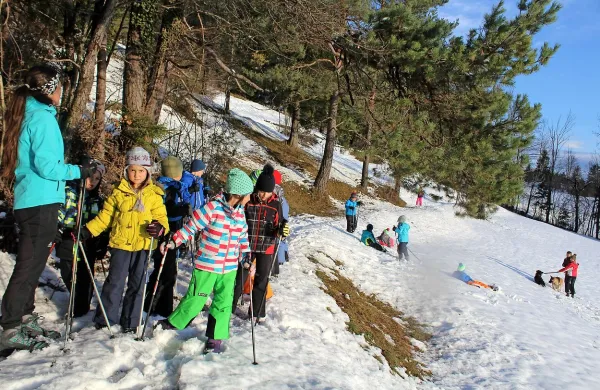 Godoviški osnovnošolci na sneženi uri zdravega življenjskega sloga.