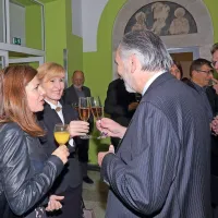 Zdravica predsednika Primorske gospodarske zbornice Ivana Majcna z državno sekretarko vlade Lilijano Kozlovič in 
direktorico Gospodarske zbornice Slovenije Sonjo Šmuc 