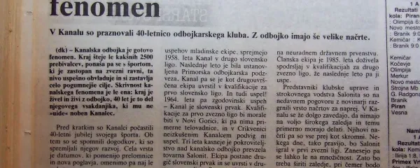 Kanalski odbojkarski klub je praznoval 40-letnico.