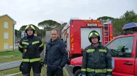 Gasilci koprske  brigade   z vodjo  operative Sandijem Jugovcem (v sredini)  