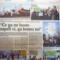 Dekančani so na protestnem shodu zahtevali zaprtje tovarne 
Kemiplas. 