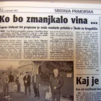 Novo tisočletje je prebivalcem vasi Škofi in Kregolišče na 
Krasu vendarle prineslo tekočo pitno vodo.