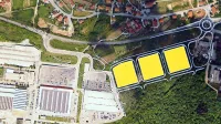 Nova gospodarska cona Meblo vzhod naj bi zrasla med 
obstoječo industrijsko cono Meblo (levo) in nekdanjim  Mipovim obratom.