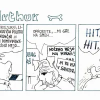 Karikature Franca Jurija prikazujejo duh časa, v katerem so 
nastale. Nocoj jih bo na dražbi osem, številne pa so tudi del 
razstave. 