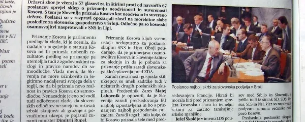 

Slovenija je priznala Kosovo.