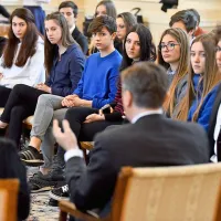 Dijaki obeh Goric v pogovoru s Pahorjem o meji, miru in sožitju dveh narodov