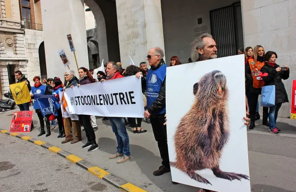 V Trstu so protestirali proti krutemu pobijanju nutrij