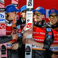 Najboljši letalci na svetu so Norvežani (z leve)  Daniel-Andre Tande, Andreas Stjernen, Robert 
Johansson in Johan Andre Forfang.

