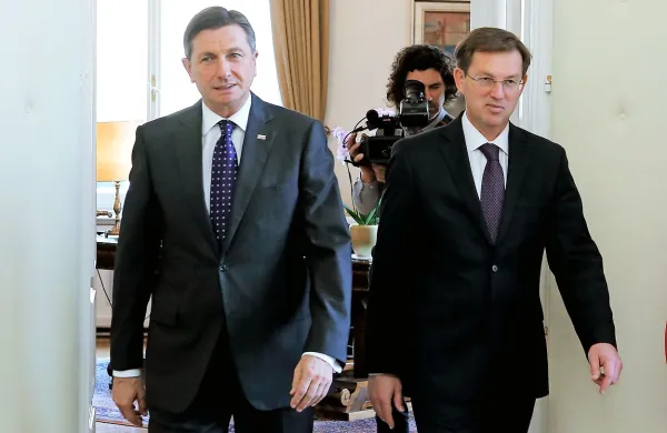 Predsednik republike Borut Pahor in odstopljeni premier Miro 
Cerar