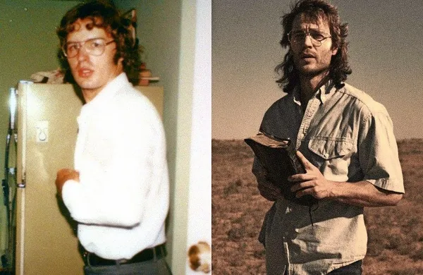 David Koresh (levo) in Taylor Kitsch po preobrazbi.

