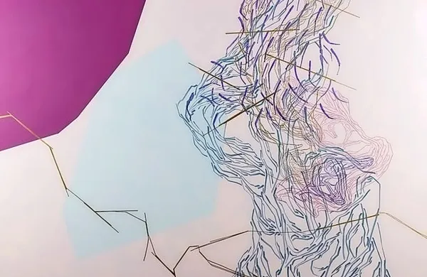 Lučka Šparovec: Ko posije sonce, mešana tehnika na platnu, 
120x140 cm, 2018 
